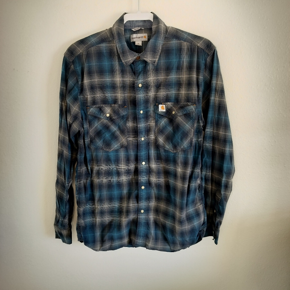 Mens Carhartt Relaxed Fit‎ Plaid Shirt Size M Gorpcore Outdoor Plaid